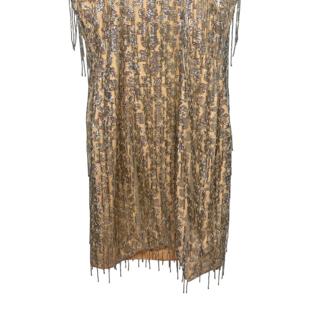 Vtg Y2K Caché Beaded Fringe Mini Dress Sz 2 XS Concert Party Hoco New Years Eve - Picture 10 of 12